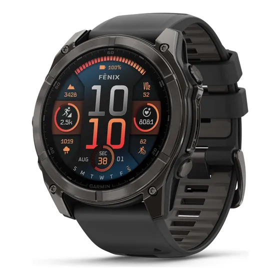 Garmin Reloj Fenix 8 Zafiro Amoled 51 Mm Carbon Gray/pebble