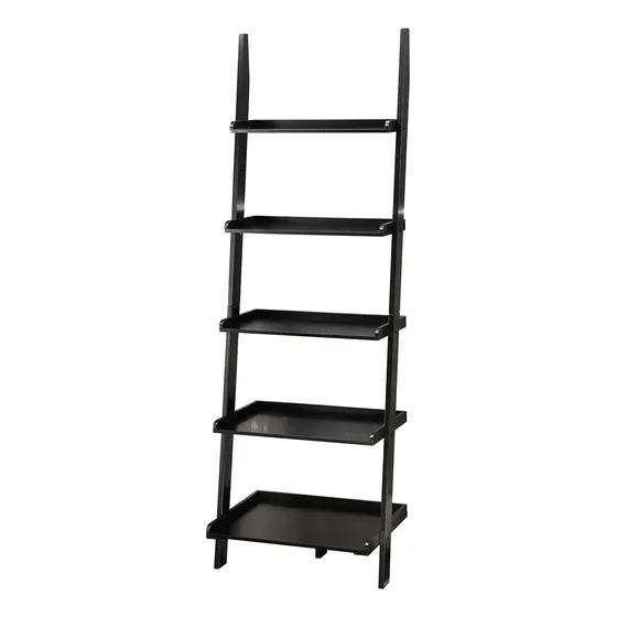 Escalera Para Librero De Madera Sólida Color Negro
