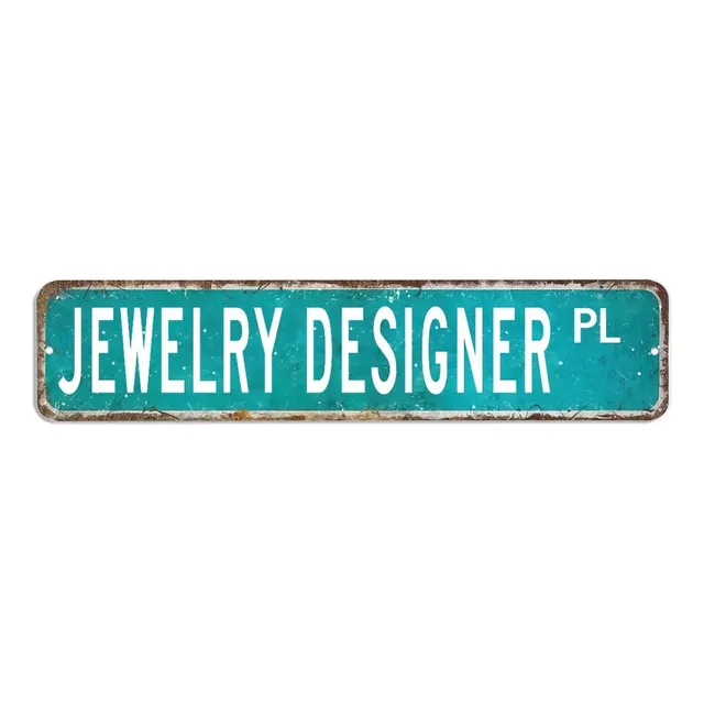 Letrero Diseño Joyeria Metal Calle Estilo Shabby Chic Arte