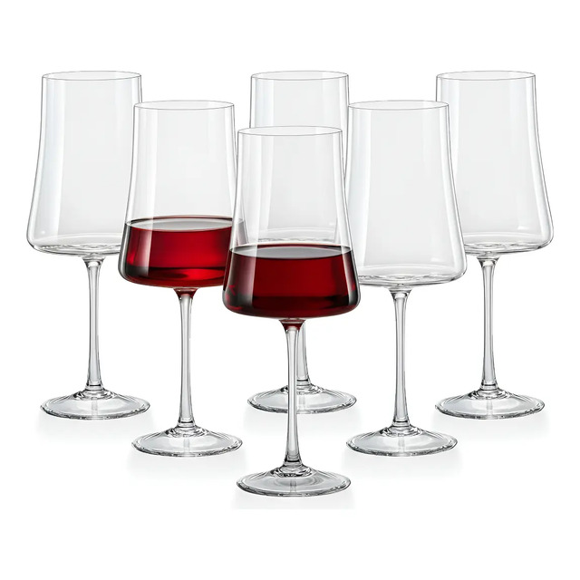 Jogo 6 Taças Cristal Titanium Vinho Tinto 560ml Xtra Bohemia Transparente Jogo 6 Taças Cristal Titanium Vinho Tinto 560ml Xtra Bohemia Transparente