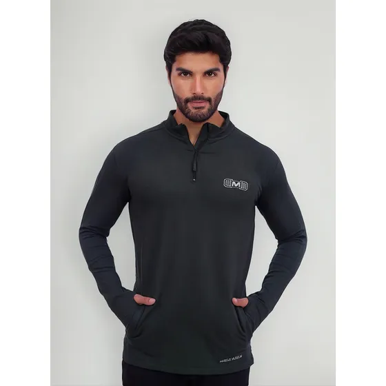 Polera Deportiva Slim Fit Color Verde C/ Cierres Para Hombre