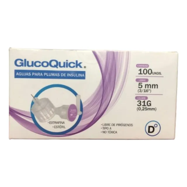 Aguja Para Lapicero De Insulina 5 Mm 3/16 31  G  0.25 Mm 