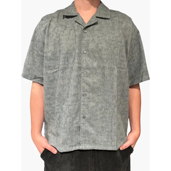 Camisa Lino Lisa Hombre Cara Cruz Jeans Boxy Fit Lavada