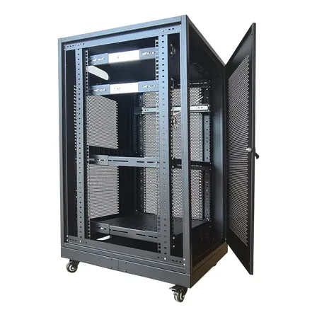 Mini Rack Aço Perfurado, Completo, 20u 570mm Telecom E Cftv Preto