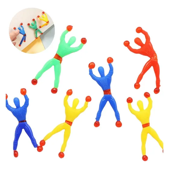40 Unidades Boneco Ninja Gruda Parede Homem Geleca Cartela