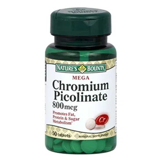 Suplemento Nature's Bounty Mega Picolinato De Cromo 800 Mcg