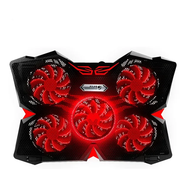 Base Enfriadora Gamer Laptop Led Colores Usb Con 5 Abanicos