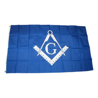 Bandera Masones Mason Blanca Azul Medida 90cm X 150cm Bandera Masones Mason Blanca Azul Medida 90cm X 150cm