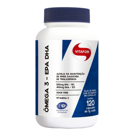 Suplemento em  cápsulas Vitafor  Ômega 3 EPA-DHA omega 3 em pote 120 un