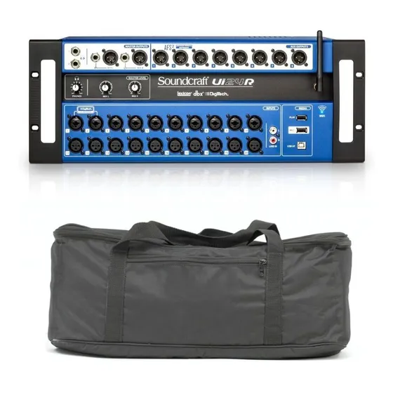 Kit Mesa De Som Digital Soundcraft Ui24r 24 Canais Com Bag