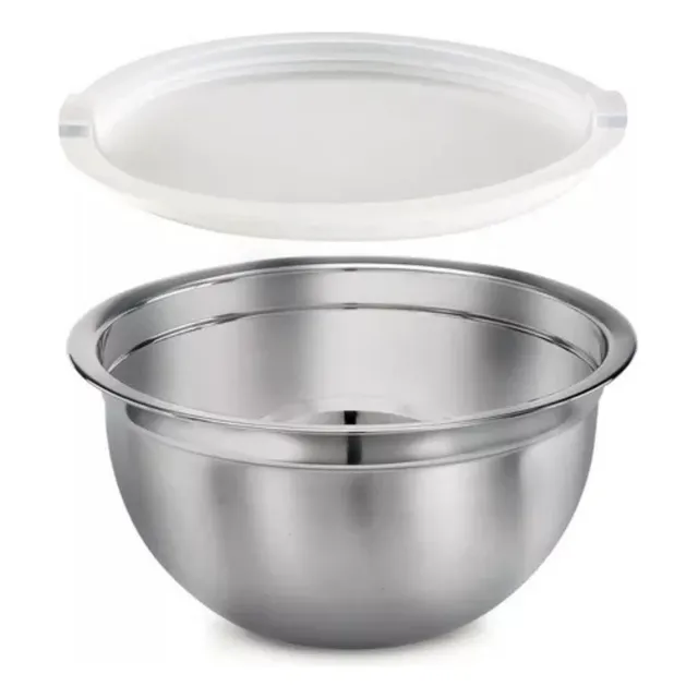 Bowl Acero Inoxidable Con Tapa De Plástico 22cm