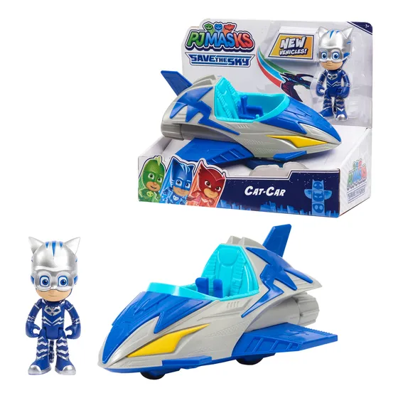 Pj Masks Save The Sky Cat-car, Figura Y Vehículo Cat-boy, Az