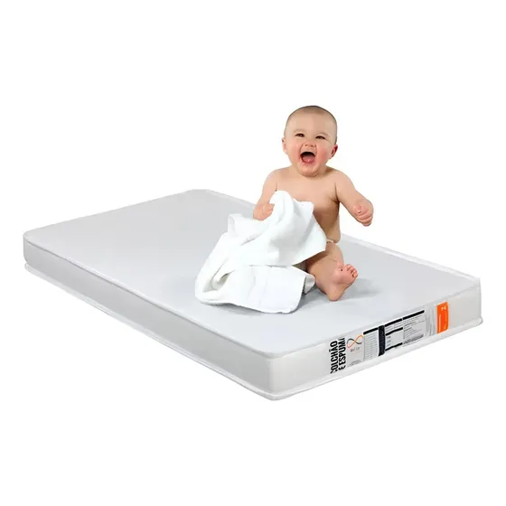 Colchão De Berço Impermeável 130x0,70 D18 Cor Branco - Libélula Moveis