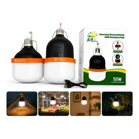 Luminária Led Dh Br-50w Luz De Emergência Superior Preto 127/220v