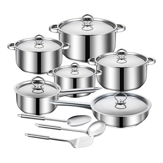 Batería De Cocina 9 Pzas Juego Ollas Acero Inoxidable Batería De Cocina 9 Pzas Juego Ollas Acero Inoxidable