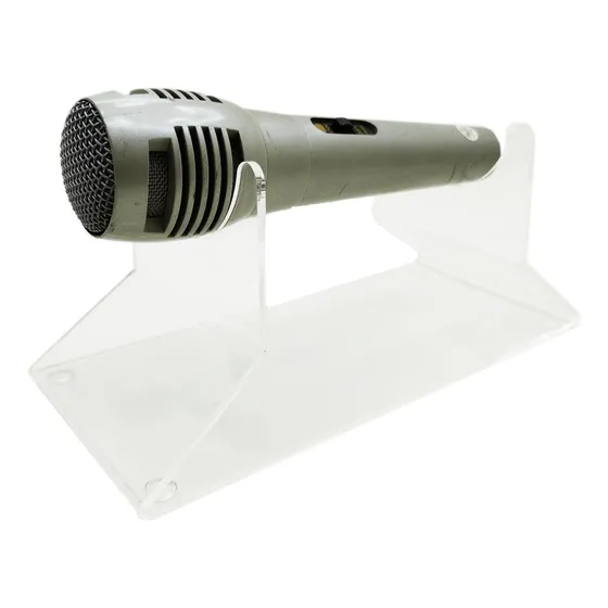 Suporte Expositor De Mesa E Balcão Para Microfone  Acrílico