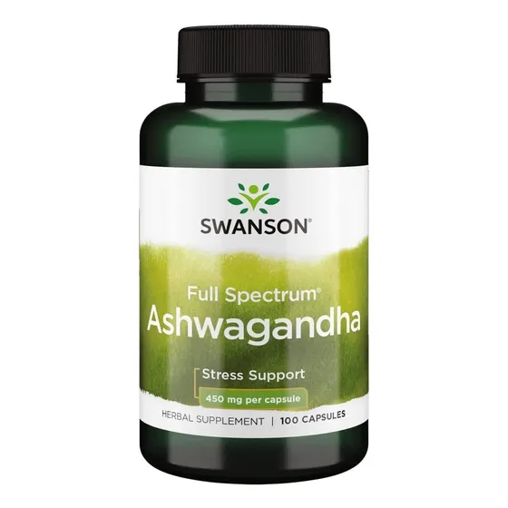 Ashwagandha Cápulas 450mg Swanson Withania Somnifera Usa