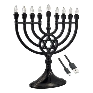 Menora Electrica Tradicional De Hanukkah Con Led, Plastico, Menora Electrica Tradicional De Hanukkah Con Led, Plastico,