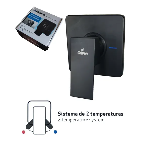 Llave Griferia Para Ducha Monomando Acero Negro Mate Grive