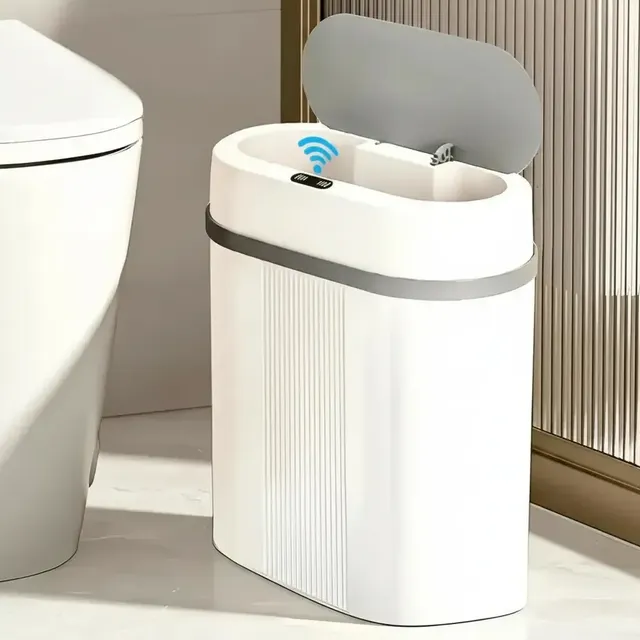 Lixeira Automática Eletrônica Sensor Inteligente - 12 Litros Branco