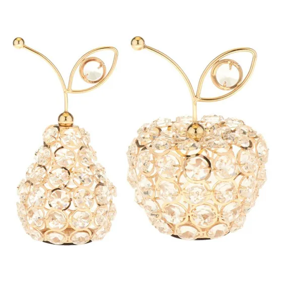 2 Unidades De Cristal Macã Fruta Ornamento De Decoración