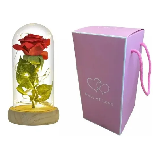 Rosa Eterna Rosas Eternas Rosa Preservada Led San Valentin Color Roja - 318001