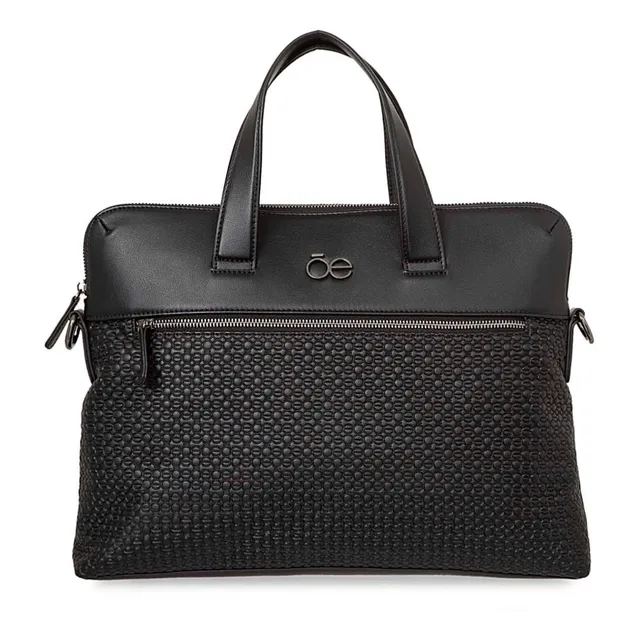 Bolsa Porta Laptop Para Hombre Cloe Uomo 15 PLG De Piel Color Negro