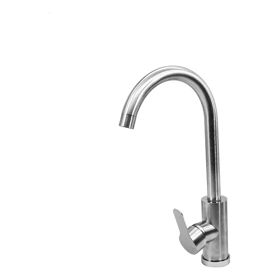 Grifo Alto Para Cocina Mesada Color Aluminio , Monocomando