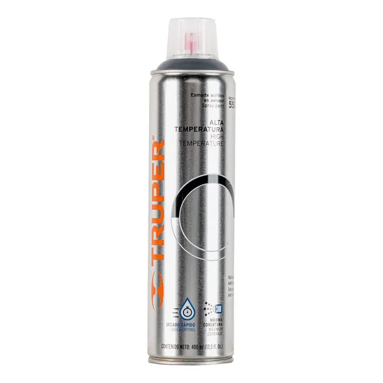 Pintura Spray Alta Temperatura Color Aluminio 400 Ml, Truper