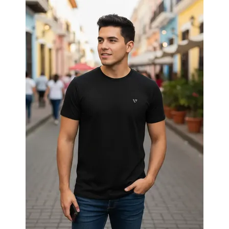 Camiseta Masculina Camisas Slim Voker 100% Algodão Atacado