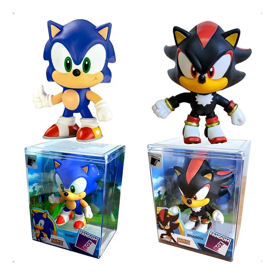 Coleção 2 Bonecos Sonic E Shadow Fandom Box Lider Brinq
