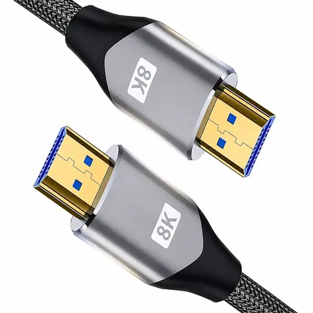 Cabo Hdmi 2 Metros 2.1 8k Ultra Hd 120hz Blindado - Máxima Qualidade De Imagem Jogo Transmissão Para Tv Suporta Hdr, Compatível Com Ps5, Xbox, Monitor, Projetores, Pc - Querocase