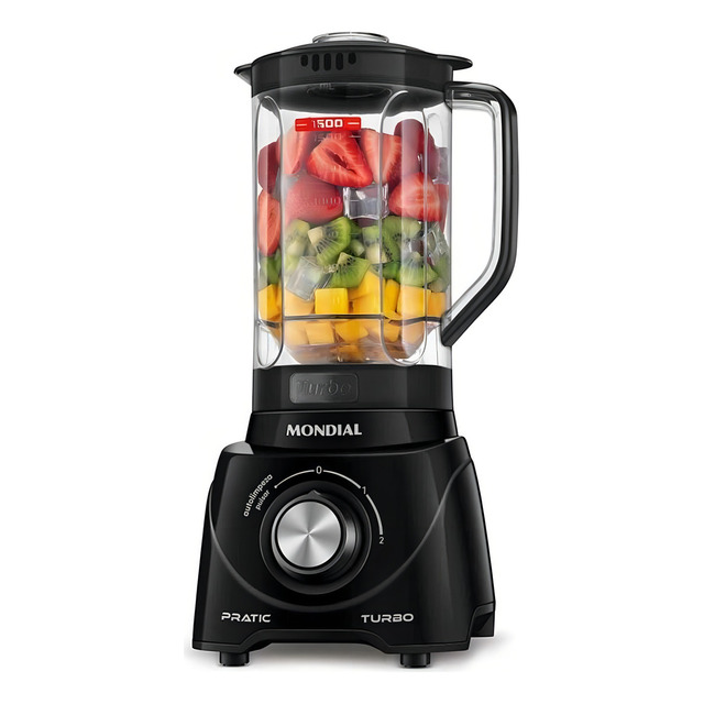 Liquidificador Pratic Turbo Mondial Preto 550w L-98-b Liquidificador Pratic Turbo Mondial Preto 550w L-98-b