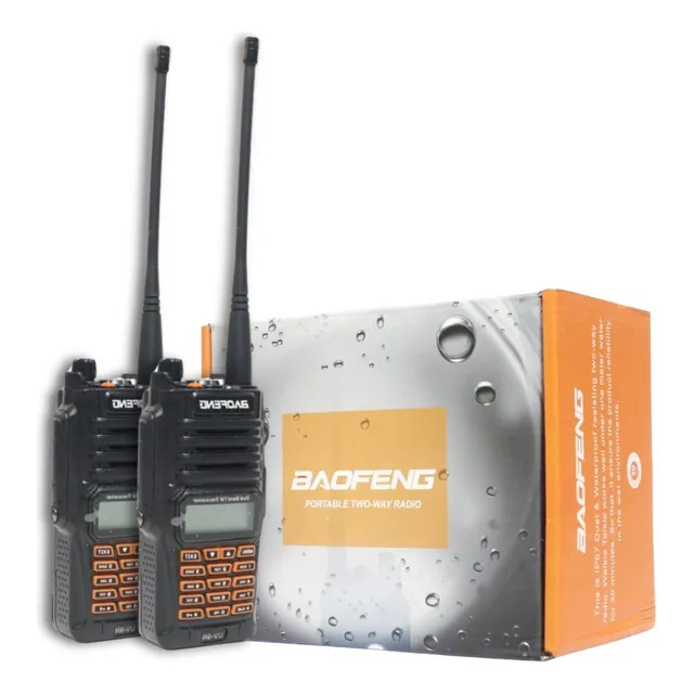 Walkie-talkie Baofeng UV9r UV-9R de 2 radios y frecuencia UHF/VHF - negro 110V