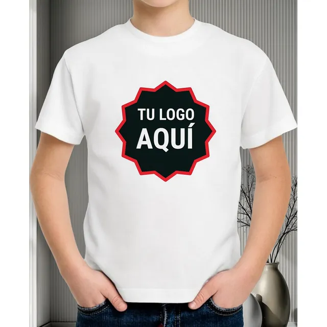 Remera Blanca Niño Sublimada Personalizada Foto Imagen Logo
