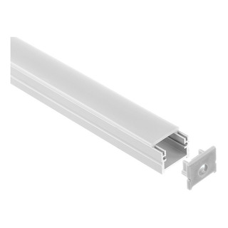 Kit Perfil Aluminio Para Tiras Led 2mt - Exterior Piso C/ Accesorios Kit Perfil Aluminio Para Tiras Led 2mt - Exterior Piso C/ Accesorios