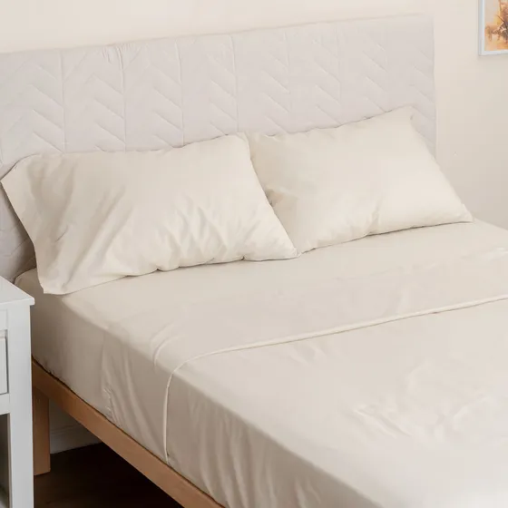 Juego De Sábanas 2 1/2 Plazas Extra Queen Size Liso 