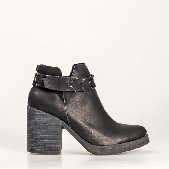 Bota Mujer Urbanas Taco Cuadrado Eco Cuero Caña Media