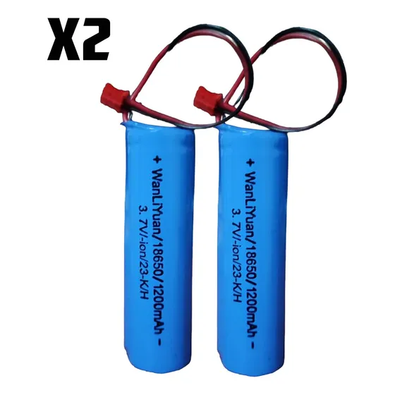 2 Batería Pila 18650 3.7v Litio Con Cable Recargable 1200mah