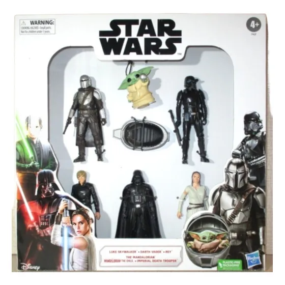 Set Star Wars 6 Figuras Darth Vader Mandalorian Rey 