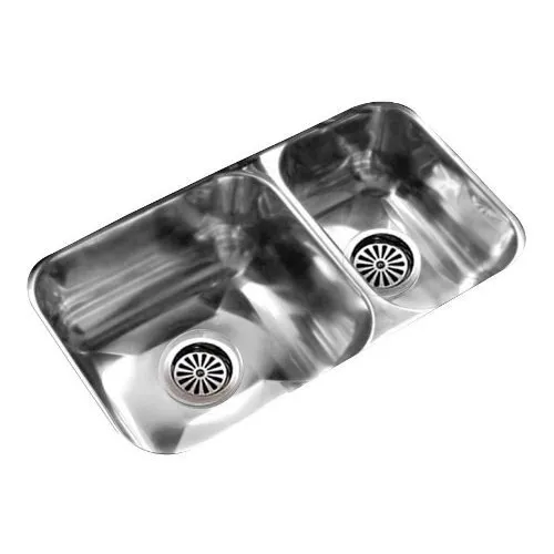 Johnson Acero RR 37 pileta de cocina doble de acero inoxidable 34 cm x 63.3 cm x 15 cm