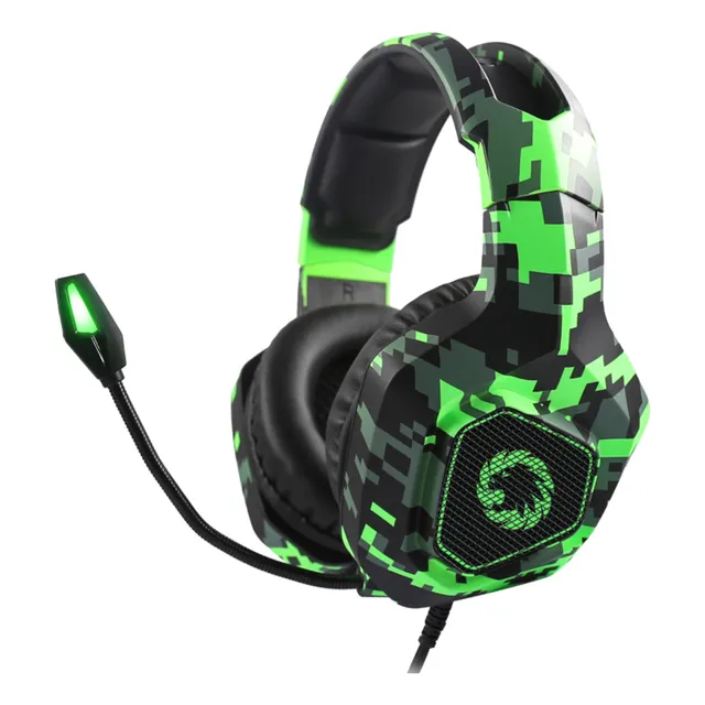 Audifonos Gamer Gamemax Hg300 Luz Led Para Pc /ps4/ps5/xbox Verde