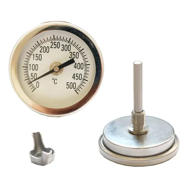 Termómetro Bimetálico Acero Inoxidable Para Hornos 0 - 500°c