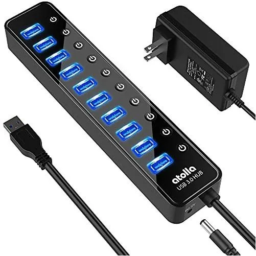 Usb 3.0 Hub Alimentado, Atolla 10 Puertos Usb Centro Mr4jk