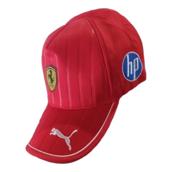 Gorra Ferrari Lewis Hamilton #44 Rojo Ajustable Rayas