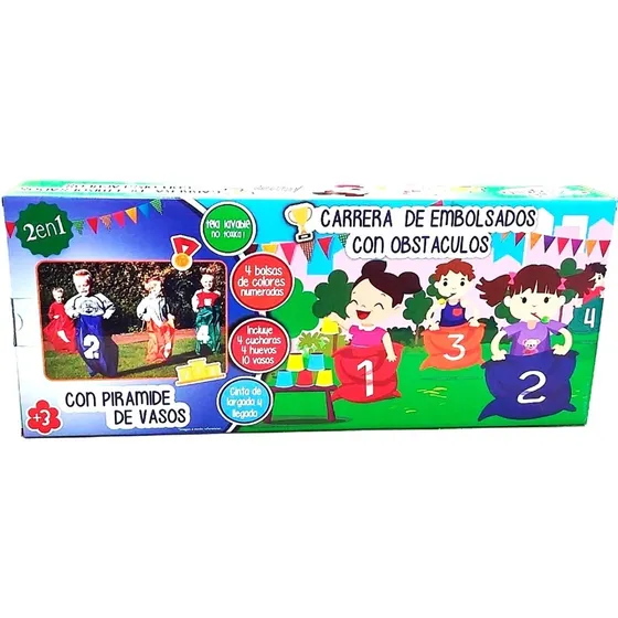 Juego Carrera De Embolsados Obstaculos 4 Niños Super Cla K66