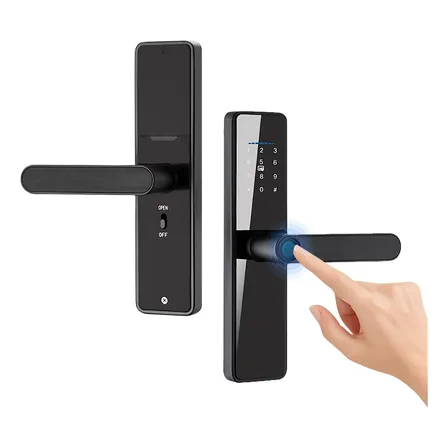 Fechadura Digital Inteligente Eletronica Biométrica Touch Cinza-escuro