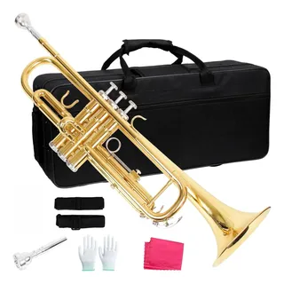 Trompete Profissional Si Bemol Bb Dourado Laqueado Com Case Trompete Profissional Si Bemol Bb Dourado Laqueado Com Case