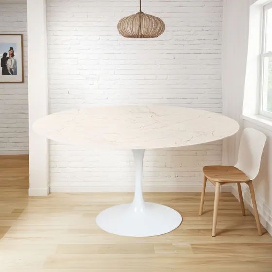 Mesa Saarinen Tulipa Jantar Oval Bege Bahia 200 X 100cm