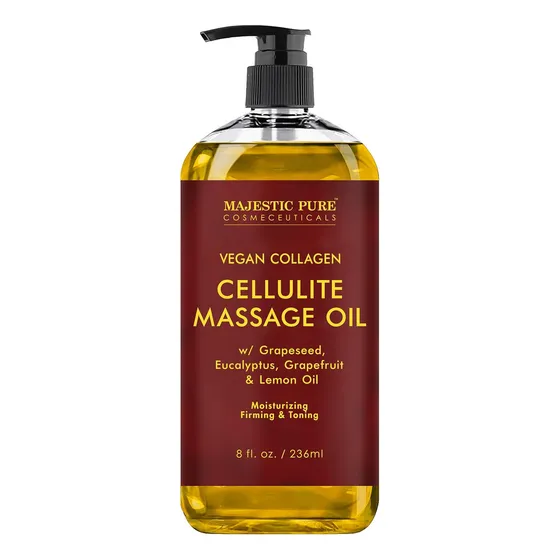 Aceite Masaje Anticelulítico Majestic Pure 236ml Hidratante Fragancia Sin Fragancia